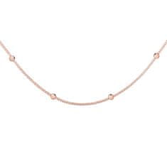 Klenoty Amber Stříbrný náhrdelník choker - kuličky - růžové zlacení