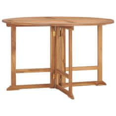 Greatstore Skládací zahradní jídelní stůl Ø 120 x 75 cm masivní teak