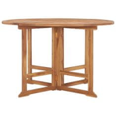 Greatstore Skládací zahradní jídelní stůl Ø 120 x 75 cm masivní teak