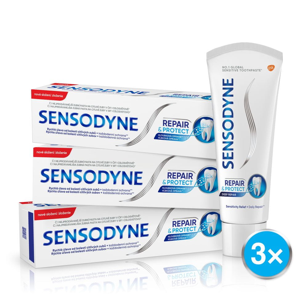 Sensodyne Zubní pasta Repair&Protect 75 ml 3 ks