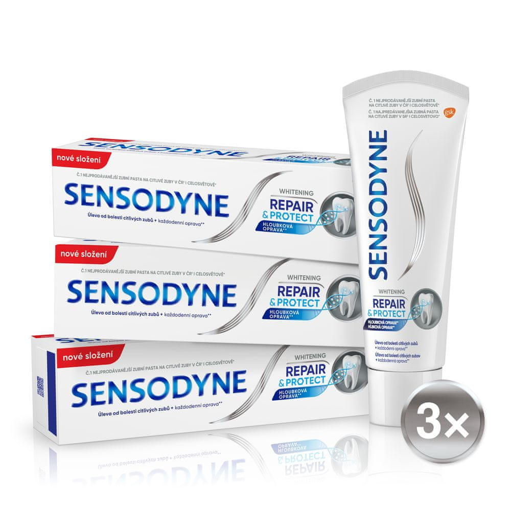 Sensodyne Zubní pasta Repair&Protect Whitening 75 ml 3 ks