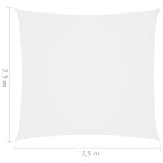 Greatstore Stínící plachta oxfordská látka čtvercová 2,5 x 2,5 m bílá