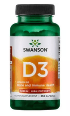 Swanson Vitamin D3 1000 IU, 250 kapslí