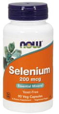 NOW Foods Selenium, 200 µg, 90 rostlinných kapslí