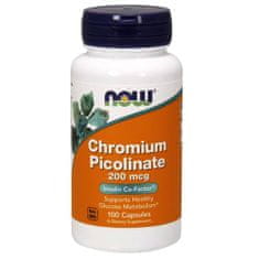 NOW Foods Chromium Picolinate, 200 mcg, 100 rostlinných kapslí