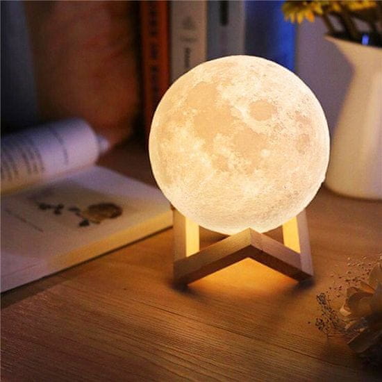 BEMI INVEST 3D Lampička měsíc Moon Light 12 cm