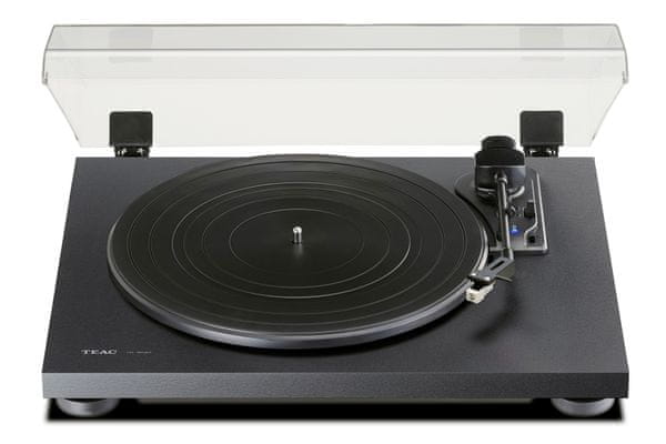 luxusný gramofón teac tn-180bt s ramienkom antiskating antivibračné prevedenie tela MDF doska nožičky rca konektory prenoska audio technica predzosilňovač eq 3 rýchlosti otáčok 33 45 za minútu elegantné prevedenie remienkový pohon poloautomatický