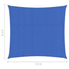 Greatstore Stínící plachta 160 g/m2 modrá 2,5 x 2,5 m HDPE