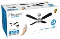 TWM Stropní ventilátor Summer Breeze 101 cm 50W nerezová ocel černá