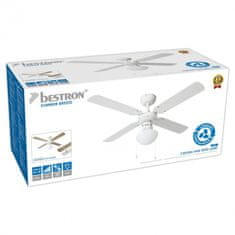 TWM Stropní ventilátor s lampou 102 cm 50W ocelová bílá