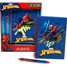 ToyCompany Kroužkový flip blok diář Spiderman A5 + 6 barevná propiska