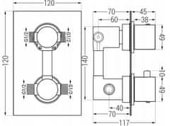 Mexen CUBE spr./vanová baterie-termostatická, chrom 77502-00 - MEXEN