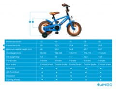 Amigo Sportovní dětské kolo pro kluky, 12", modré