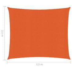 Greatstore Stínící plachta 160 g/m2 oranžová 2,5 x 2,5 m HDPE