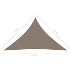 Greatstore Stínící plachta oxfordská látka trojúhelník 2,5x2,5x3,5 m taupe