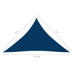Greatstore Stínící plachta oxfordská látka trojúhelníková 4x4x5,8 m modrá