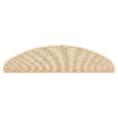 Vidaxl Samolepící nášlapy na schody vzhled sisal 15ks 65x21x4cm béžové