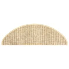 Vidaxl Samolepící nášlapy na schody vzhled sisal 15ks 65x21x4cm béžové