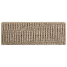 Vidaxl Samolepící nášlapy na schody vzhled sisal 15 ks 65x25 cm béžové