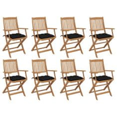Greatstore Skládací zahradní židle s poduškami 8 ks masivní akácie