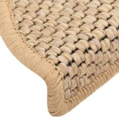 Vidaxl Samolepící nášlapy na schody vzhled sisal 15 ks 56x20cm béžové