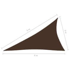 Greatstore Stínící plachta oxfordská látka trojúhelníková 3x4x5 m hnědá