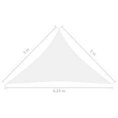Greatstore Stínící plachta oxfordská látka trojúhelník 3 x 3 x 4,24 m bílá
