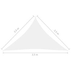 Greatstore Stínící plachta oxfordská látka trojúhelník 2,5x2,5x3,5 m bílá