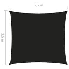 Greatstore Stínící plachta oxfordská látka čtvercová 2,5 x 2,5 m černá