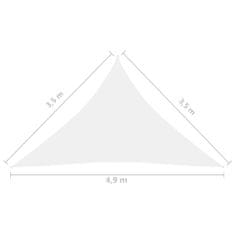 Vidaxl Stínící plachta oxfordská látka trojúhelník 3,5x3,5x4,9 m bílá