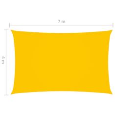 Greatstore Stínící plachta oxfordská látka obdélníková 4 x 7 m žlutá