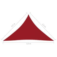 Greatstore Stínící plachta oxford trojúhelníková 2,5 x 2,5 x 3,5 m červená