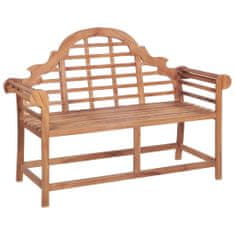 Greatstore Zahradní lavice se zelenou poduškou 120 cm masivní teak