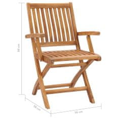 Greatstore Skládací zahradní židle s poduškami 6 ks masivní teak