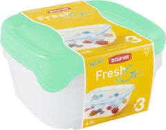 shumee Plastový set dóz FRESH and GO - mint