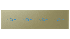 HEVOLTA Glasense skleněný 4-panel 4 x žaluzie, Champagnium Gold