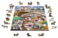 InnoVibe Wooden City Dřevěné puzzle Koťata v Benátkách 2v1, 300 dílků EKO
