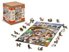 InnoVibe Wooden City Dřevěné puzzle Koťata v Benátkách 2v1, 75 dílků EKO