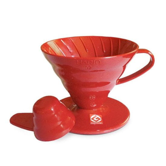 Hario Dripper V60-02 plastový červený