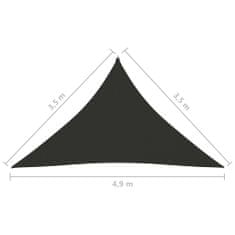 Greatstore Stínící plachta oxford trojúhelníková 3,5x3,5x4,9 m antracitová