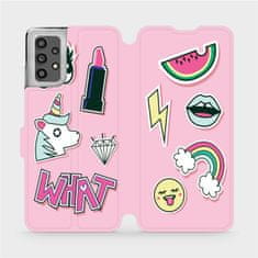 Mobiwear Flip pouzdro na mobil Samsung Galaxy A32 LTE - M129S Růžové WHAT