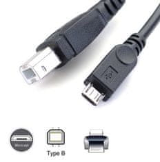 W-STAR W-Star Redukce kabel USB micro male - USB/B, 1m, černá tiskárny, skenery, USBMICROB
