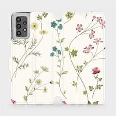 Mobiwear Flip pouzdro na mobil Samsung Galaxy A32 LTE - MD03S Tenké rostlinky s květy