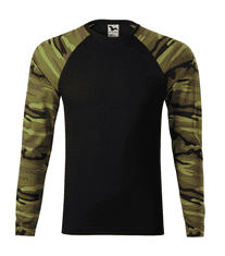 Malfini Pánské tričko s dlouhým rukávem Camouflage Malfini, Velikost XS, Barva Kamufláž zelená