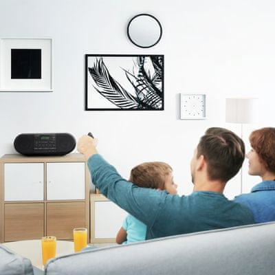  nadčasový rádiomagnetofón cd mechanika fm tuner sound booster výkon 20 w tlačidlá priamej voľby panasonic RX-D552E 