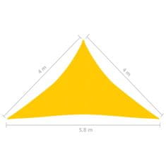 Vidaxl Stínící plachta 160 g/m2 žlutá 4 x 4 x 5,8 m HDPE