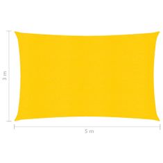 Greatstore Stínící plachta 160 g/m2 žlutá 3 x 5 m HDPE