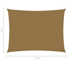 Greatstore Stínící plachta 160 g/m2 taupe 2 x 3,5 m HDPE