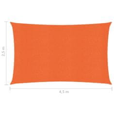 Greatstore Stínící plachta 160 g/m2 oranžová 2,5 x 4,5 m HDPE