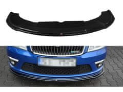 Maxton Design spoiler pod přední nárazník ver.2 pro Škoda Octavia RS Facelift Mk2 Facelift, černý lesklý plast ABS